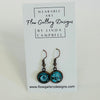 Linda Campbell - Earrings - Earrings -  aqua on black, copper wire