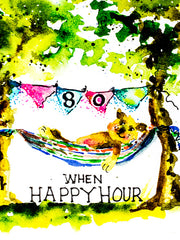 Load image into Gallery viewer, Carla Flegel - Birthday Card - “80 when happy hour is a nap" - Carla Flegel - Card - McMillan Arts Centre & MAC Box Office