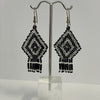 Rina Yanen - Earrings - Black & silver Czech beads