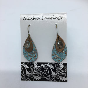 Alasha Lantinga - Earrings - Large "Sienna" with Moss Aquamarine
