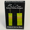 Robert Cerins -Earrings - Lime Green - Rectangle