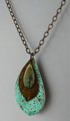 Alasha Lantinga - Necklace - "Sienna" huge faceted Labradorite, tribal text