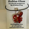 Rubius Glass - Pendant - Octopus with adjustable cord - red