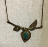 Shambles Jewelry Design - Necklace - Copper leaves inset with jade