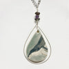 Stephanie Bergman -Pendant- Humpback whale with silver wire, 20" steel chain