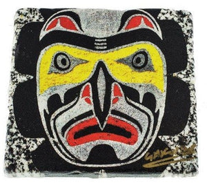 Gerald Fuller - Coaster - Totem with yellow mask - Gerald Fuller - McMillan Arts Centre Gallery, Gift Shop and Box Office - Vancouver Island Art Gallery