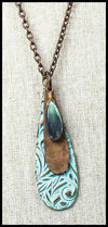 Alasha Lantinga - Necklace - "Ella"with swirly fronds/ and Labradorite