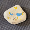 Dana Wagner - Rock Art - Two bluebirds and yellow flowers, XL