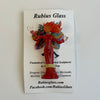 Rubius Glass - Suncatcher - Fairy - Red body, rainbow wings