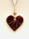 Stephanie Bergman -Pendant - Heart - Purple octopus, 20" steel chain