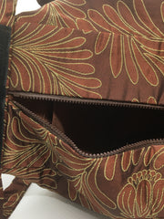 Load image into Gallery viewer, Donna Hales - Textile - Purse in rich brown brocade - Donna Hales - McMillan Arts Centre Gallery, Gift Shop and Box Office - Vancouver Island Art Gallery