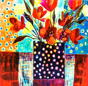 Jennifer McIntyre - Card - "Cam's Bouquet" tulips in a vase