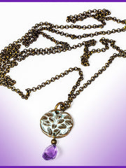 Load image into Gallery viewer, Alasha Lantinga - Necklace - "Lanai" with lavender quartz' - Alasha Lantinga - Jewellery - McMillan Arts Centre & MAC Box Office