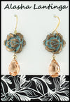 Alasha Lantinga - Earrings - "Rose with champagne quartz"