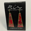 Robert Cerins - Earrings - Red -Pyramid shape
