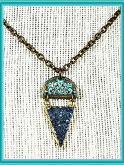 Load image into Gallery viewer, Alasha Lantinga - Necklace - "Asteria" floral with light druzy - Alasha Lantinga - Jewellery - McMillan Arts Centre & MAC Box Office