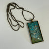 Linda Campbell -Pendant - Large rectangle - blues and copper