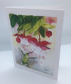 Pam Vest - Card - Hummingbird with fuschia
