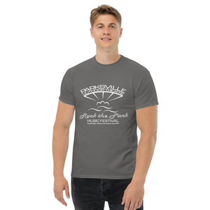 Rock the Park 2024 - Unisex Commemorative T-Shirts - Parksville Outdoor Theatre for the Performing Arts - McMillan Arts Centre Gallery, Gift Shop and Box Office - Vancouver Island Art Gallery