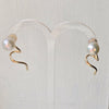 Julie Hawes - Earrings - Freshwater Pearl stud with gold plated squiggles