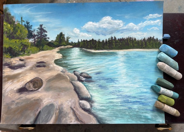 MAC School - Art Bites - Intro to Soft Pastels : Pacific Shores Beach - Jolene Aarbo -Feb 22,2026 1pm-3pm -  - Class - McMillan Arts Centre & MAC Box Office