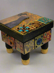 Load image into Gallery viewer, Bernice Pollock - Wood - Embellished box - 4.5&quot; x 4.5&quot; -  - Wood Art - McMillan Arts Centre &amp; MAC Box Office
