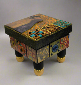 Bernice Pollock - Wood - Embellished box - 4.5" x 4.5"