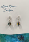 Lynn Orriss - Earrings - Square rainbow bead