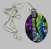 Robert Tutty - Pendant - Dichroic glass - Oval - 18" sterling silver chain