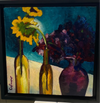 Carla Weaver - Oil Painting - Sunflower still life - 11.5" x 11.5" Framed