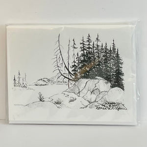 Donna D'Aquino - Card - "Rocky Trees" - set of 5 blank cards -  - Card - McMillan Arts Centre & MAC Box Office