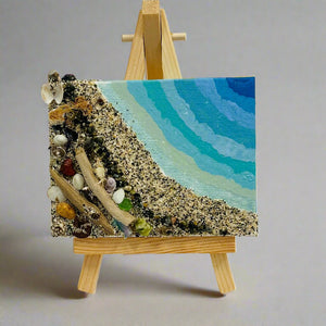 Jan Myers - Mixed Media - Beach Scene 4" x 3" - Magnet