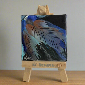 Karen Hasegawa - Mini Painting - Feathers - easel included