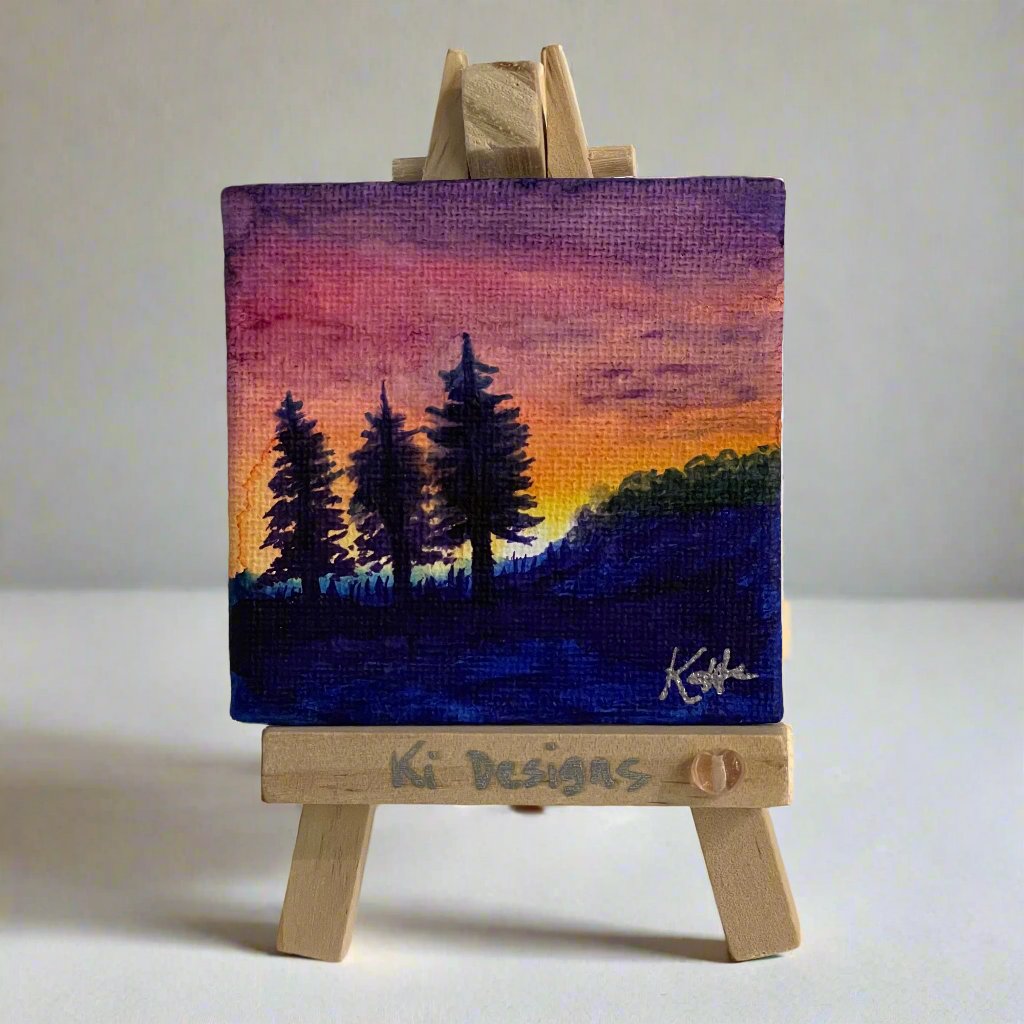 Karen Hasegawa - Mini Painting - Tree Silhouette - easel included