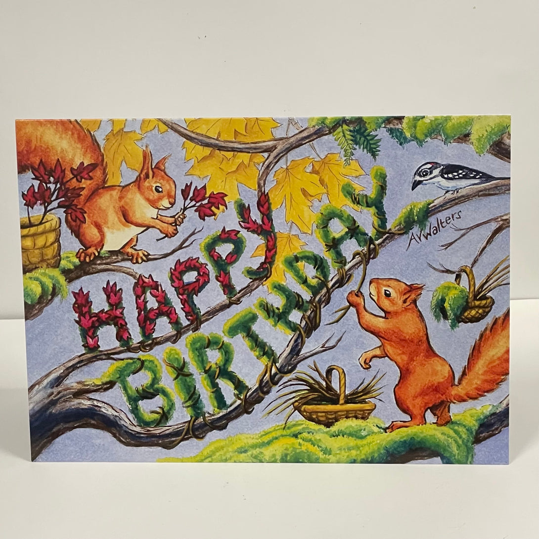 Andrea Walters - Card - Happy Birthday -Squirrelly Delight