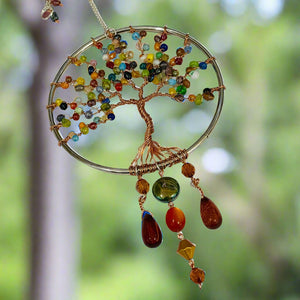 Dee Amendt - Suncatcher - Tree of Life  - 4" diameter, hanging length 10" -  - Metal Art - McMillan Arts Centre & MAC Box Office