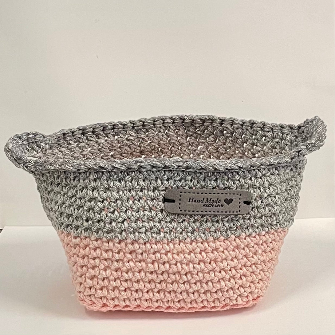 Dee Amendt - Fabric Basket - Grey & Pink -  8