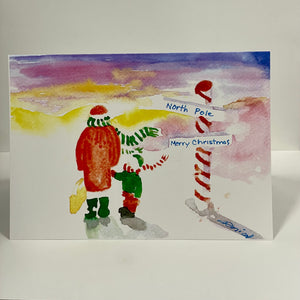 Deborah Nicol - Christmas Card - Santa & Child