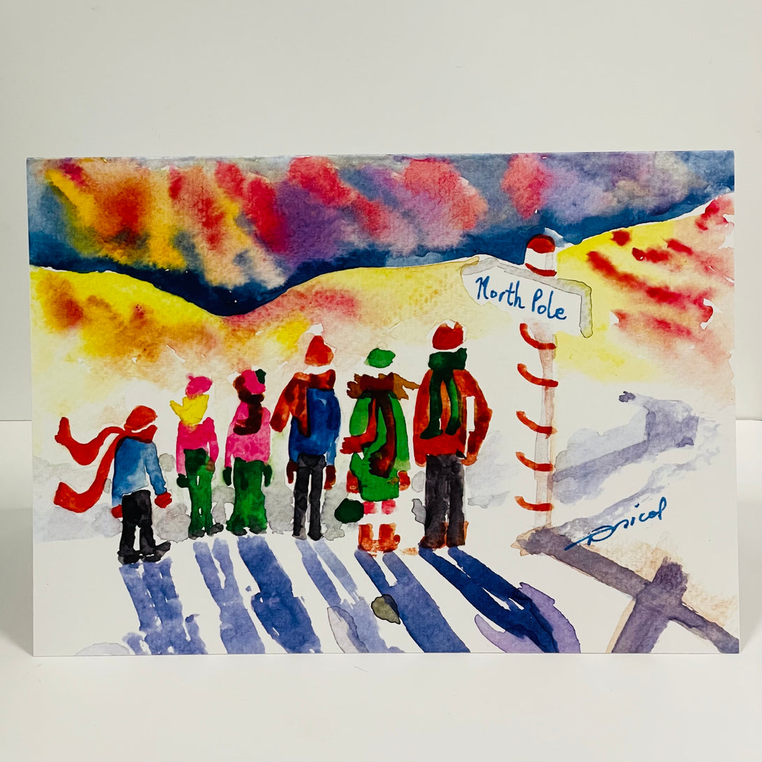 Deborah Nicol - Christmas Card - Kids Heading to the North Pole