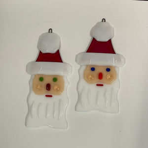 Bruce Thurston - Fused Glass - Santa - 4" long