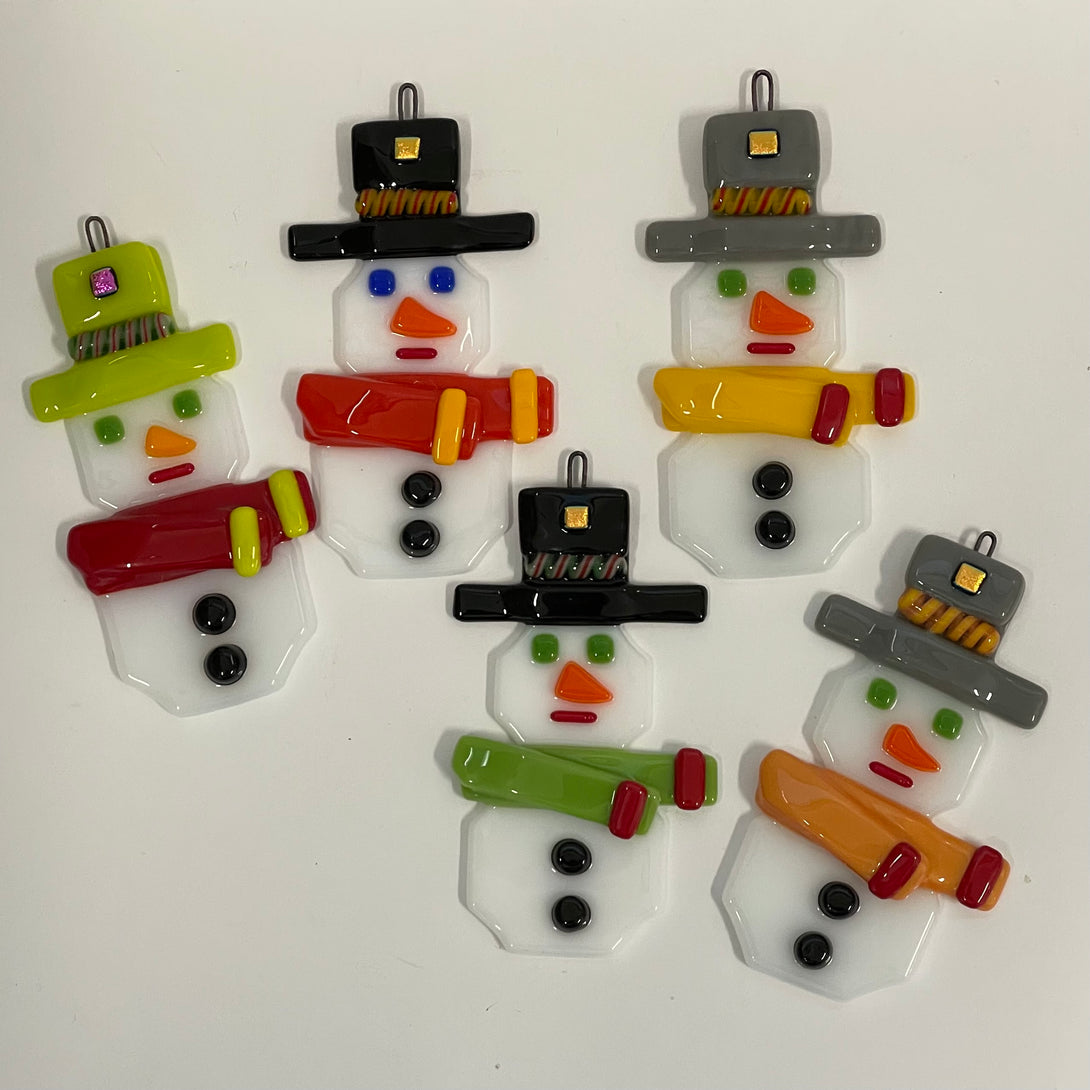 Bruce Thurston - Fused Glass - Snowman - 3