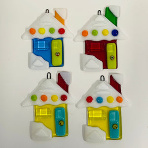 Bruce Thurston - Fused Glass - House - 2.5" long