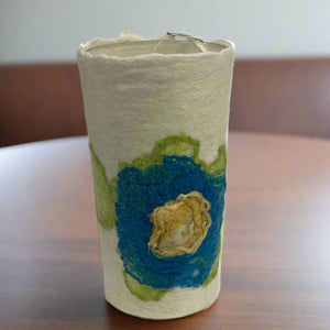 Darrell Giraldeau - Fibre Art - Felted vase with glass insert