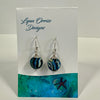 Lynn Orriss - Earrings - Blue swirl ball, small