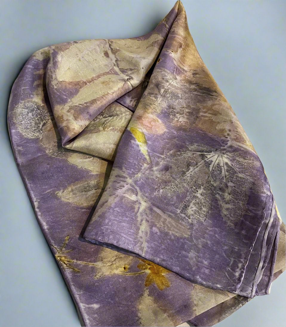 Karen MacRae - Silk Scarf -Lavender - Botanical print