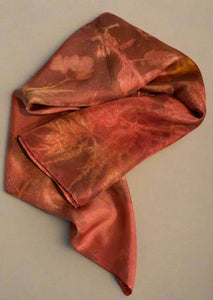 Karen MacRae - Silk Scarf -Red - Botanical print