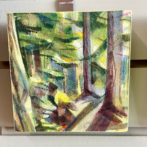 Catherine Trembath - Painting -"Green Glade" - 6" x 6" -  - Painting - McMillan Arts Centre & MAC Box Office