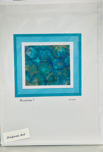 Lynn Orriss - Card -Original alcohol ink painting- "Bubbles!" -  - Card - McMillan Arts Centre & MAC Box Office