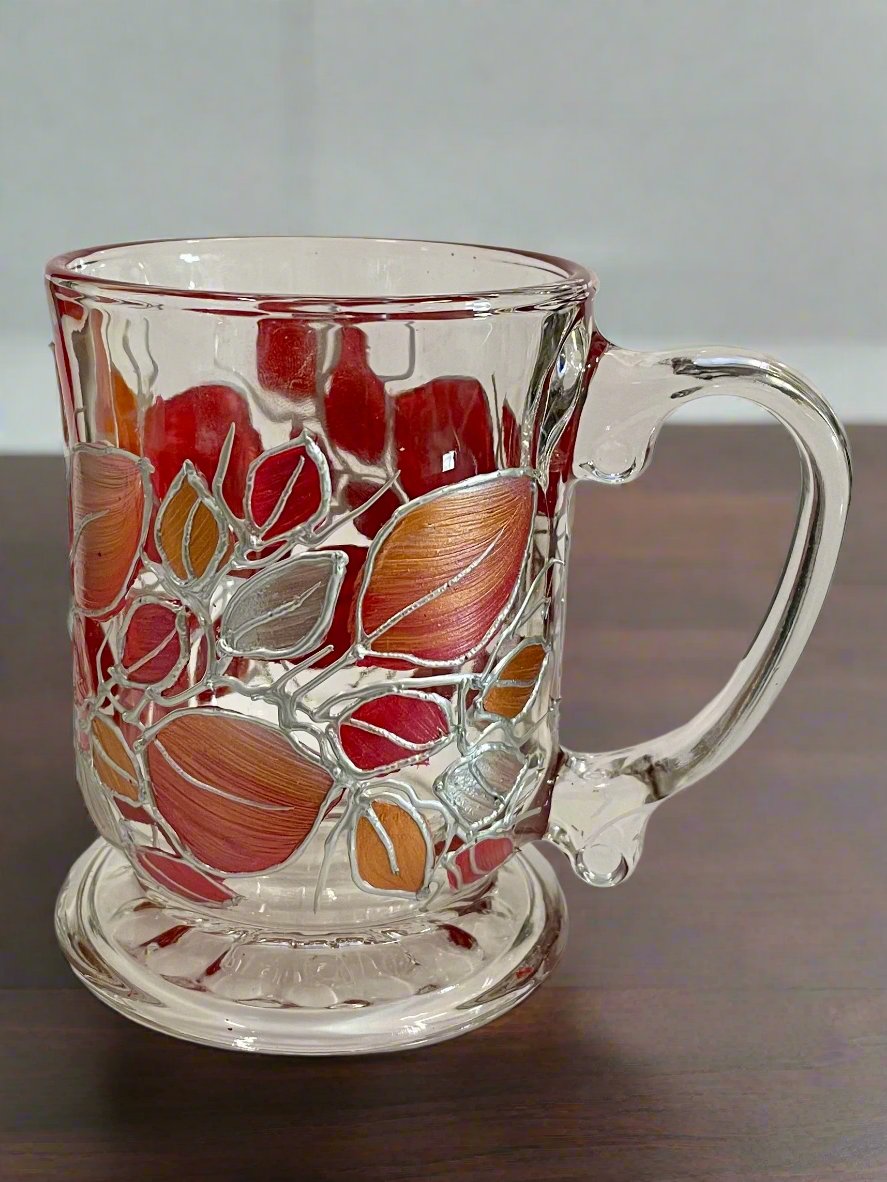 Lori Schiersmann - Pedestal Mug - Red /Copper/ Silver