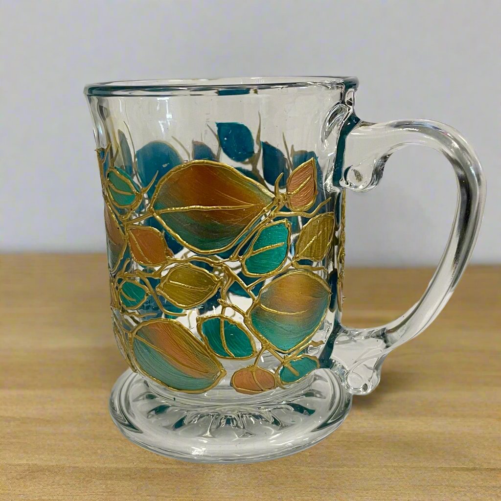 Lori Schiersmann - Pedestal Mug - Teal/Copper /Gold